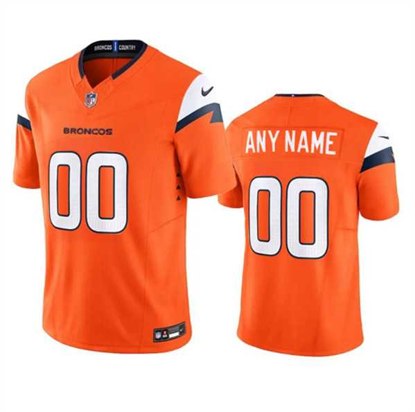 Mens Denver Broncos Active Player Custom Orange 2024 F.U.S.E. Vapor Limited Football Stitched Jersey